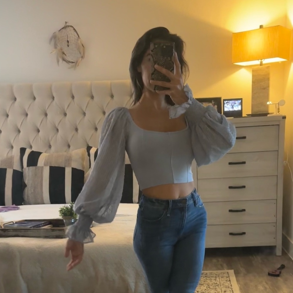 Urban Outfitters Balloon Sleeve Crop Top